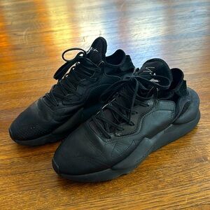 Y-3 Men’s Black Leather Sneakers